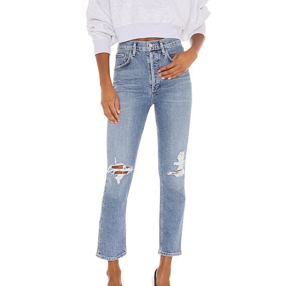 Agolde Denim - Agolde NWT Riley High Rise Straight Crop Jeans in Whiplash